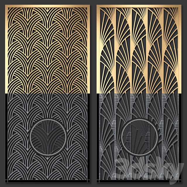 Decorative partition 3DS Max Model - thumbnail 3