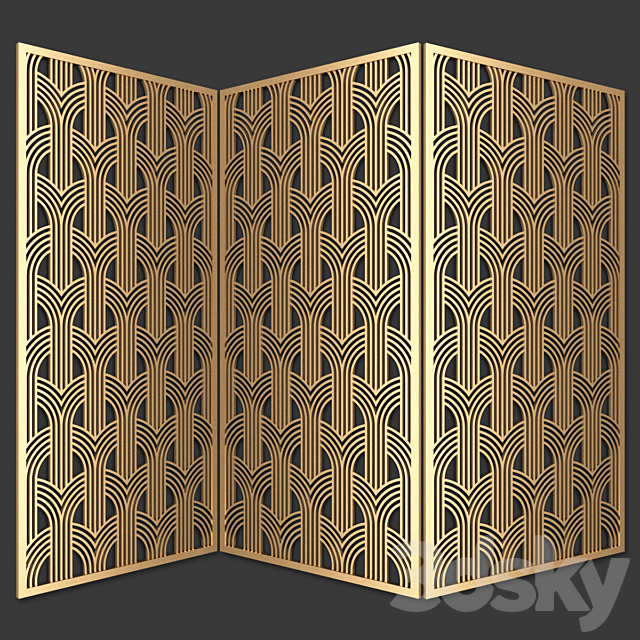 Decorative partition 3DS Max Model - thumbnail 4