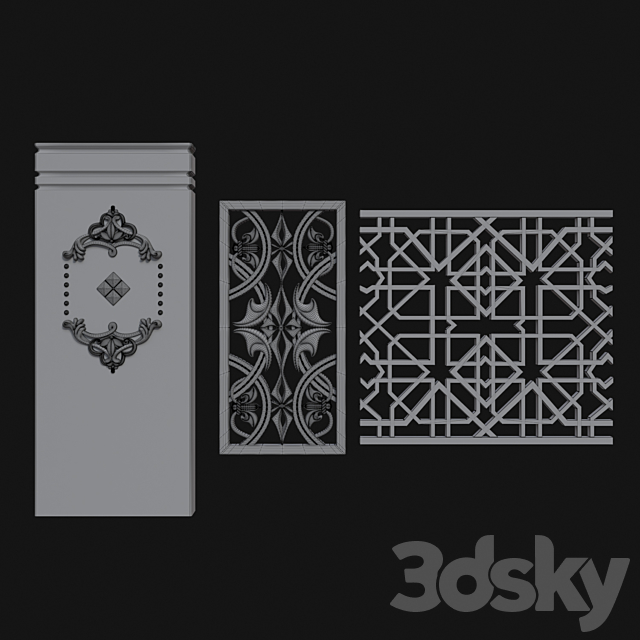 Decorative Plaster 3 3DS Max Model - thumbnail 4