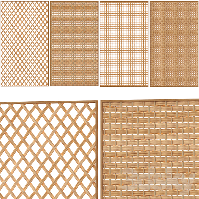 Decorative rattan partition 02 3DSMax File - thumbnail 1