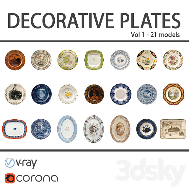 Decorative set – Chinese porcelain 3DSMax File - thumbnail 1