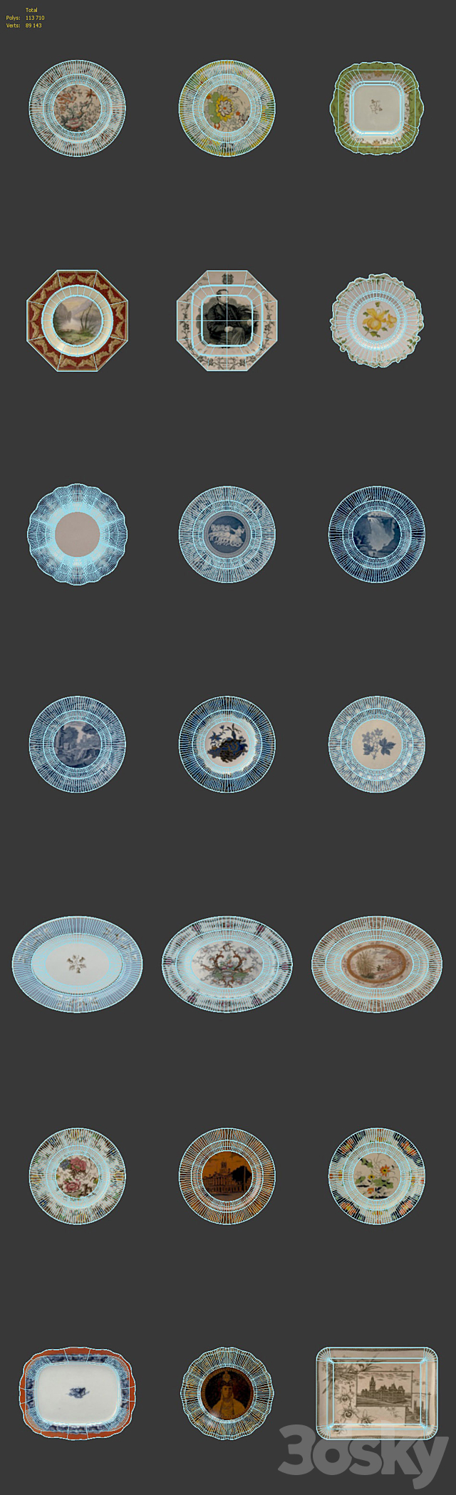 Decorative set – Chinese porcelain 3DSMax File - thumbnail 3