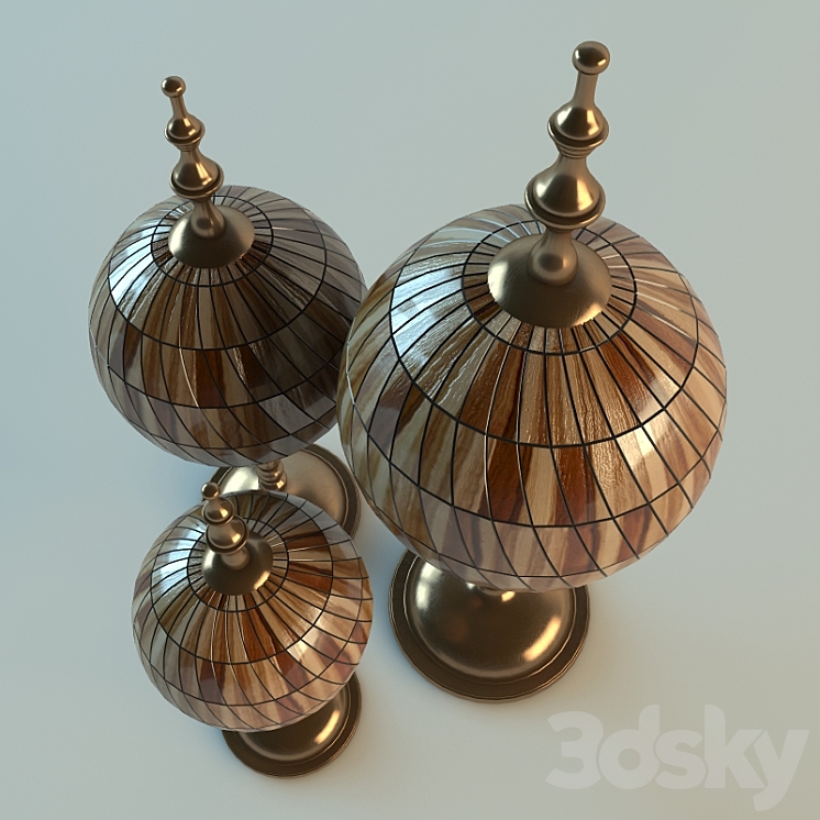 Decorative set Eichholtz Objects Leonardo Set of 3 3DS Max - thumbnail 2