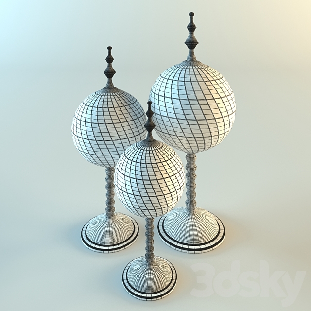 Decorative set Eichholtz Objects Leonardo Set of 3 3DSMax File - thumbnail 3