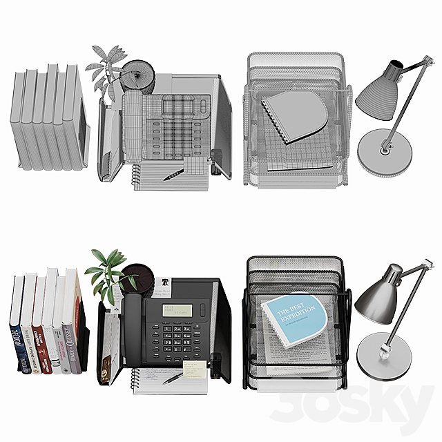 Decorative set for desktop 3DSMax File - thumbnail 3