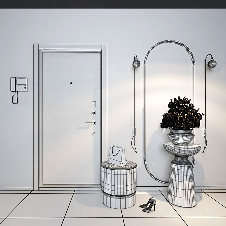 Decorative set in the hallway_1 3DS Max - thumbnail 2