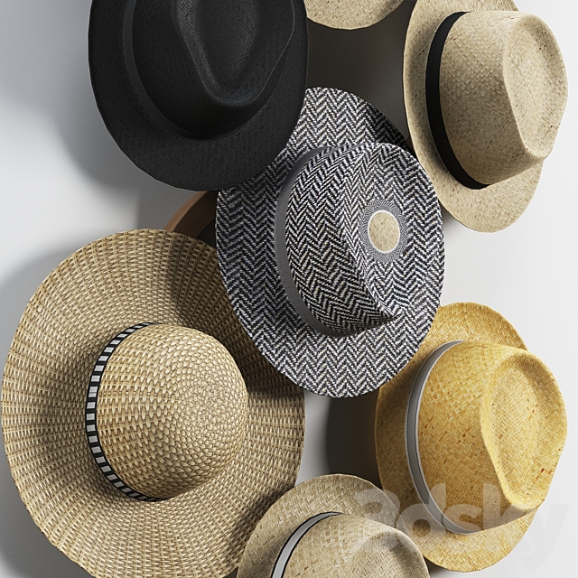 Decorative set of hats 3DS Max Model - thumbnail 2