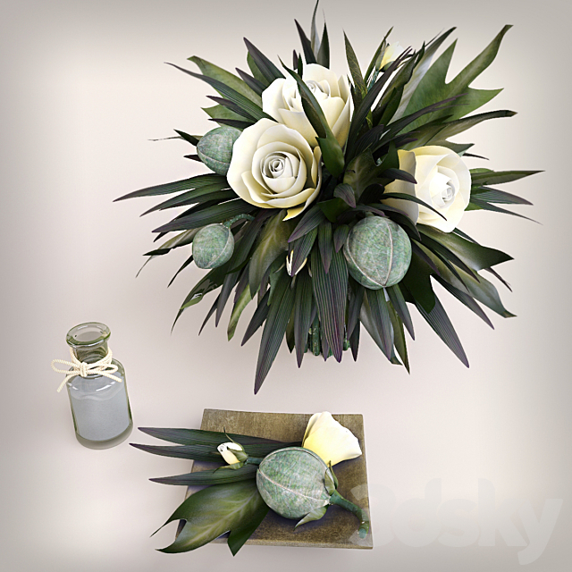 Decorative set with a bouquet 3DSMax File - thumbnail 2