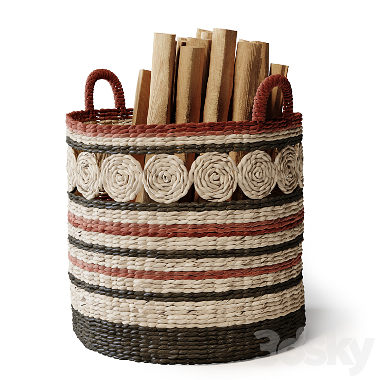 Decorative Set with Baskets 01 3DS Max Model - thumbnail 2