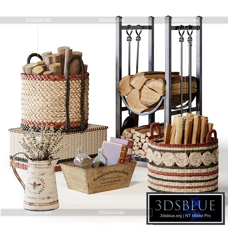 Decorative Set with Baskets 01 3DS Max - thumbnail 3