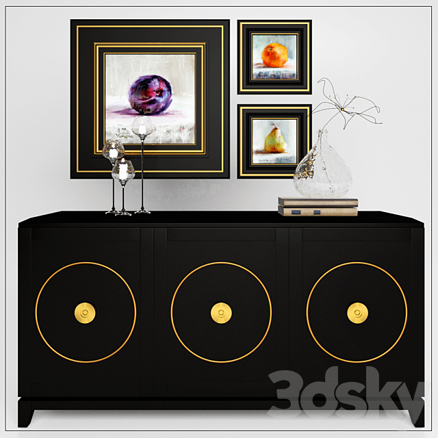 Decorative set with pedestal “Mathis Console” 3ds Max - thumbnail 1