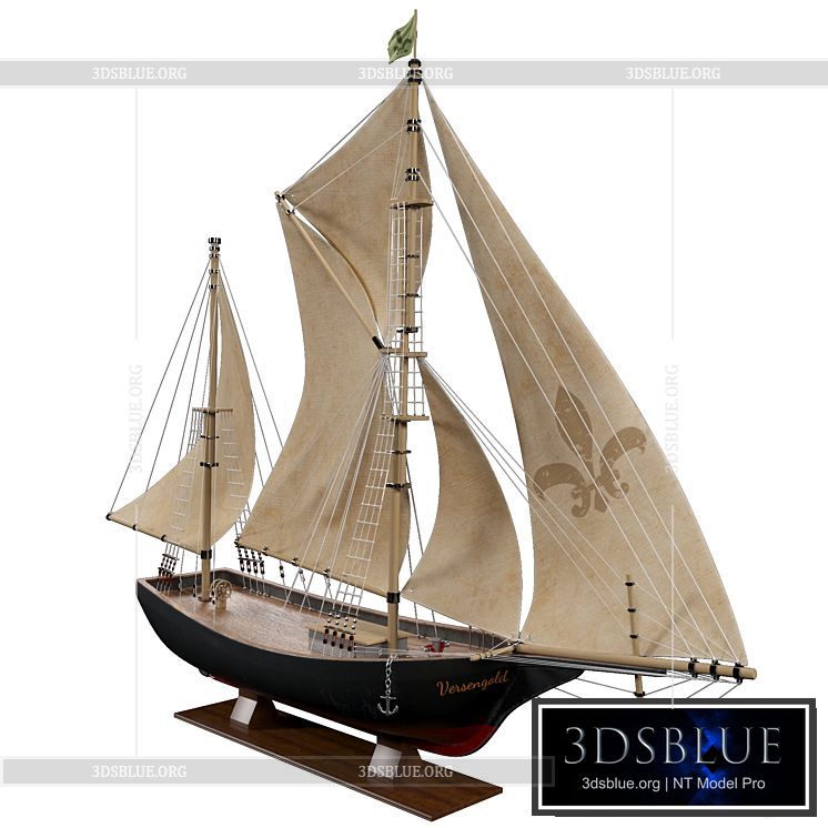 Decorative ship model 3DS Max - thumbnail 3