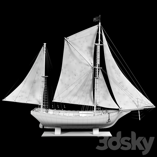 Decorative ship model 3DS Max Model - thumbnail 4