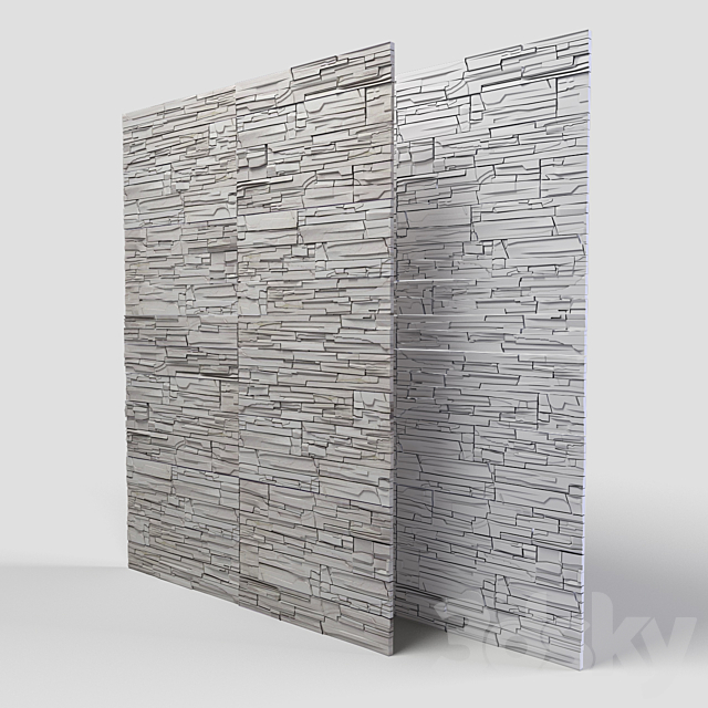 Decorative stone. White slate 3DSMax File - thumbnail 1