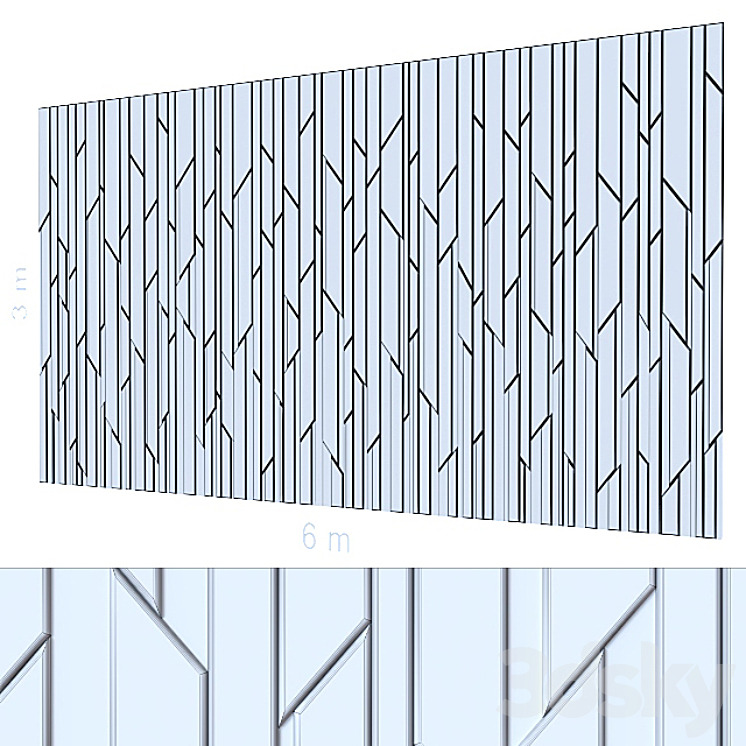 Decorative wall 149. 3DS Max - thumbnail 2