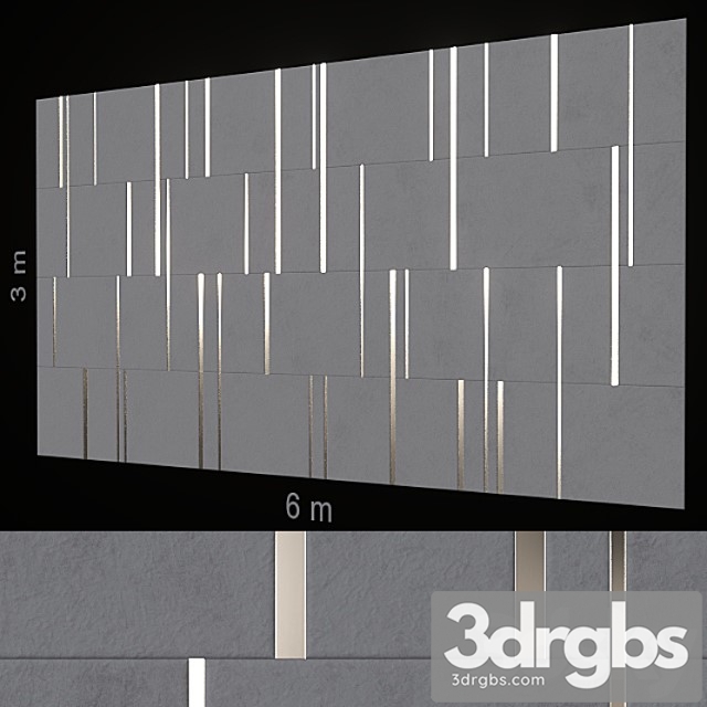 Decorative wall 200. 3dsmax Download - thumbnail 1