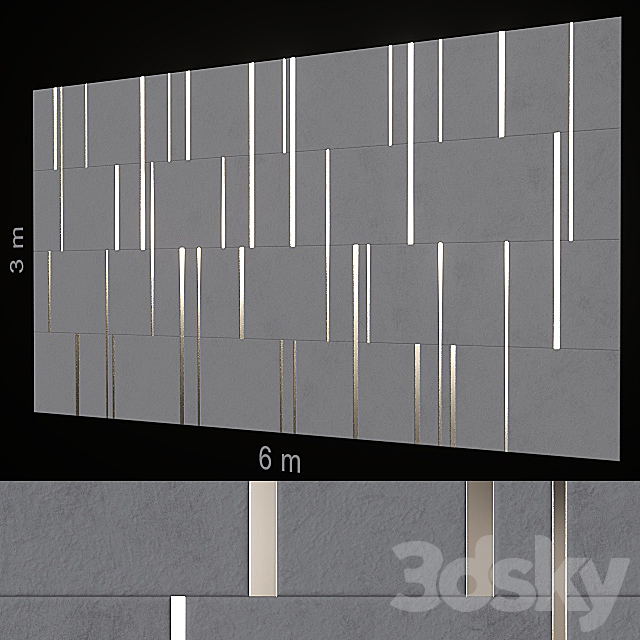 Decorative wall 200. 3DSMax File - thumbnail 1