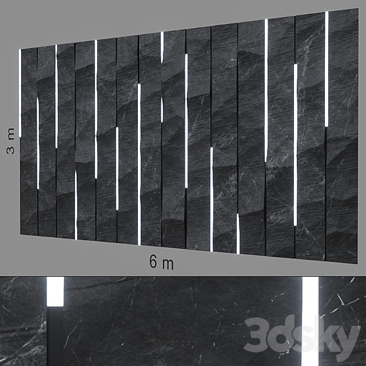 Decorative wall 223. 3DS Max - thumbnail 1