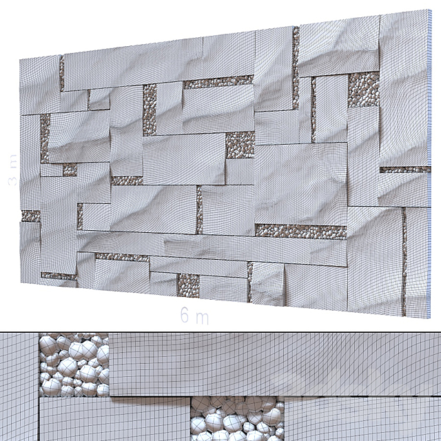 Decorative wall 250. 3DSMax File - thumbnail 3