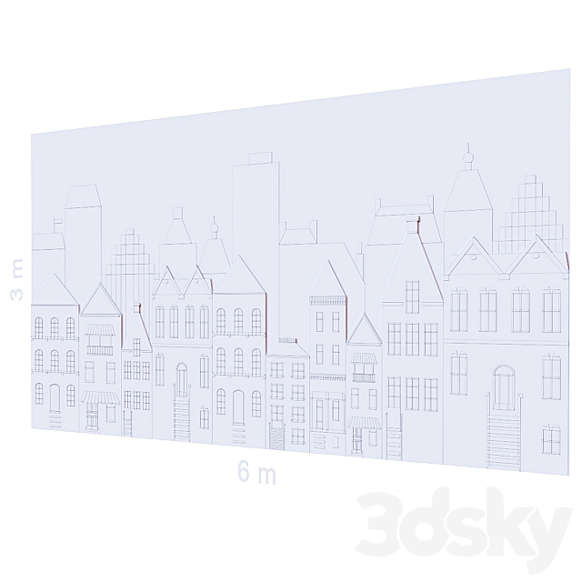 Decorative wall 251. 3DS Max Model - thumbnail 3