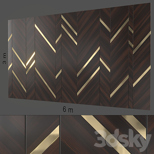 Decorative wall 267. (5 materials) 3DS Max Model - thumbnail 2