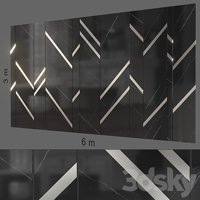 Decorative wall 267. (5 materials) 3DS Max Model - thumbnail 4