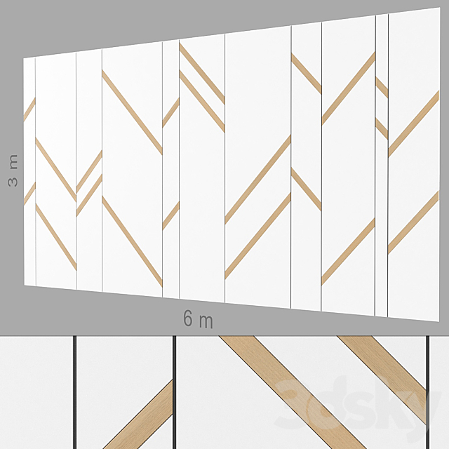 Decorative wall 267. (5 materials) 3DS Max Model - thumbnail 5