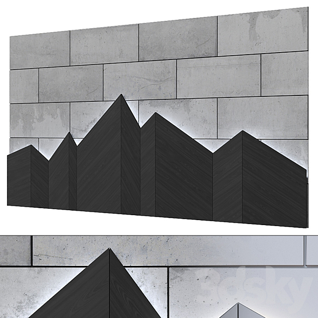 Decorative wall 286. 3DS Max Model - thumbnail 3