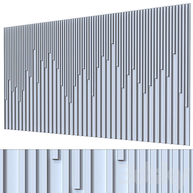 Decorative wall 3DS Max Model - thumbnail 4