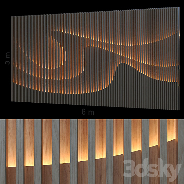 Decorative wall 88. 3DS Max - thumbnail 2