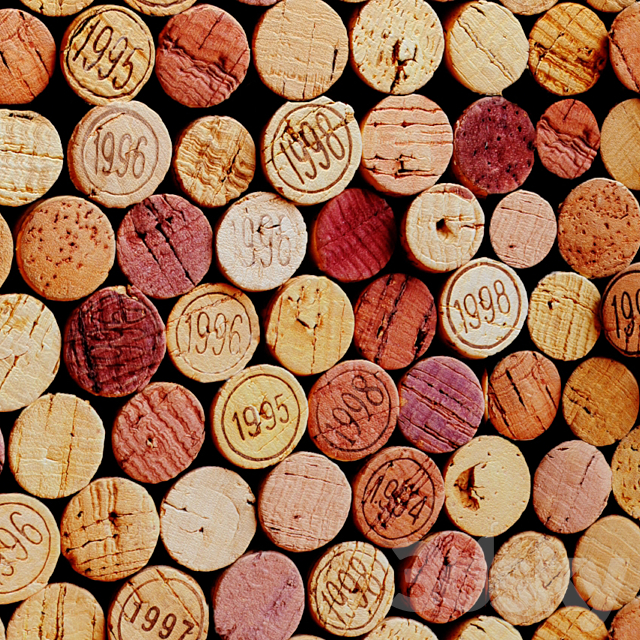 Decorative wall made of wine corks. 3DS Max Model - thumbnail 3