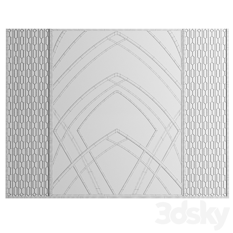 Decorative wall panel 3DS Max Model - thumbnail 2