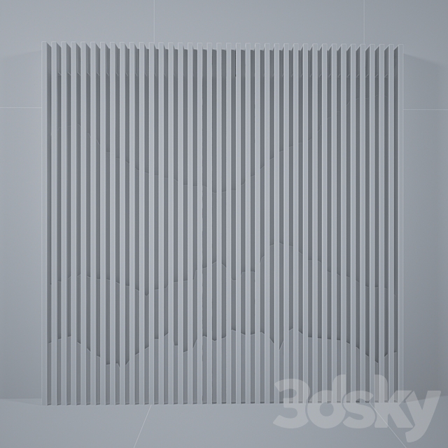 Decorative wall panel 3DS Max Model - thumbnail 3