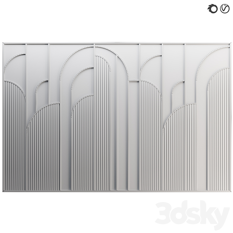 Decorative wall panel 61 3DS Max - thumbnail 2