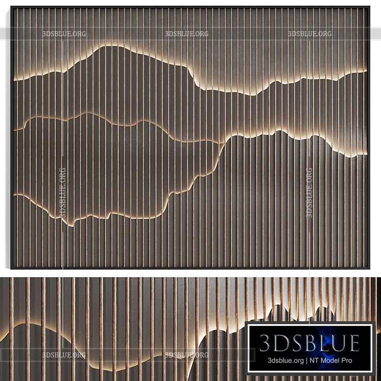 Decorative wall panel ?9 3DS Max - thumbnail 3