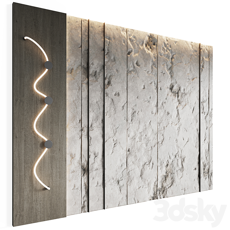 Decorative wall panel Cliff 3DS Max - thumbnail 2