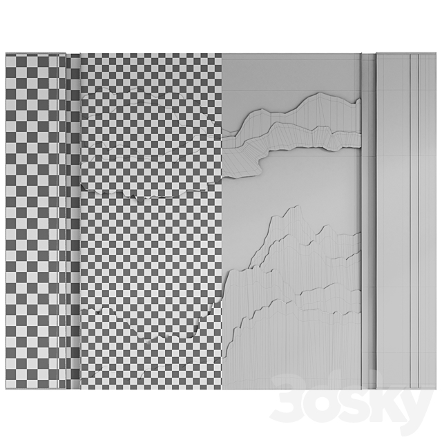 Decorative wall panel №7 3DS Max Model - thumbnail 5