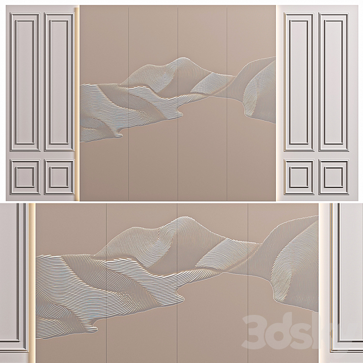 decorative wall panel for interior 3DS Max Model - thumbnail 1