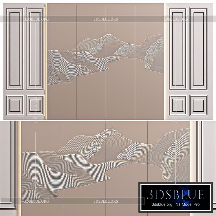 decorative wall panel for interior 3DS Max - thumbnail 3