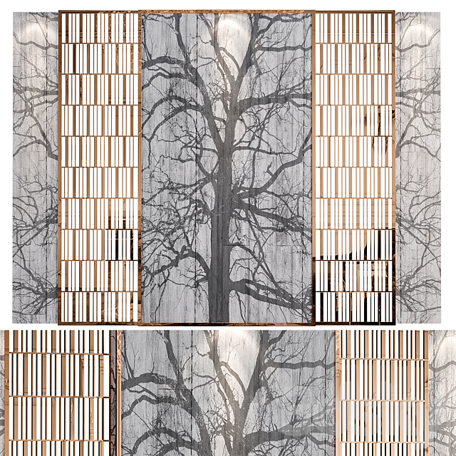 Decorative wall panel for interior 80 3ds Max - thumbnail 1