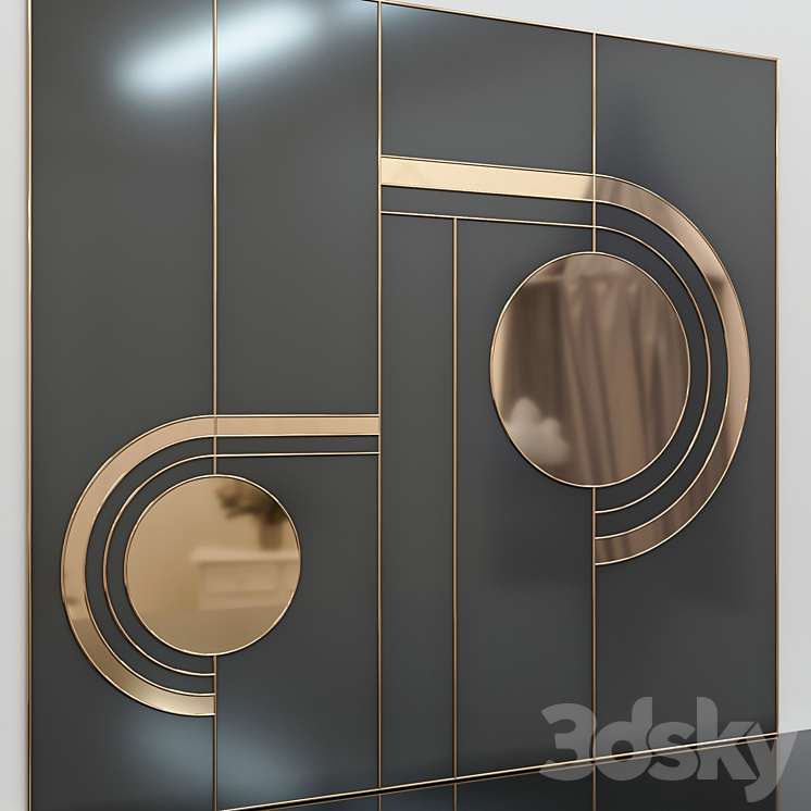 Decorative wall panel set-1 3DS Max - thumbnail 2