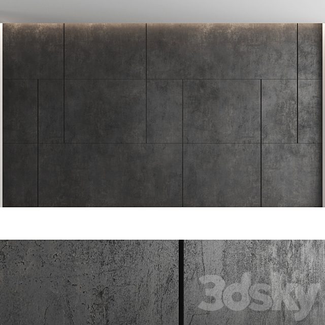 Decorative wall panel set 43 3DS Max Model - thumbnail 3