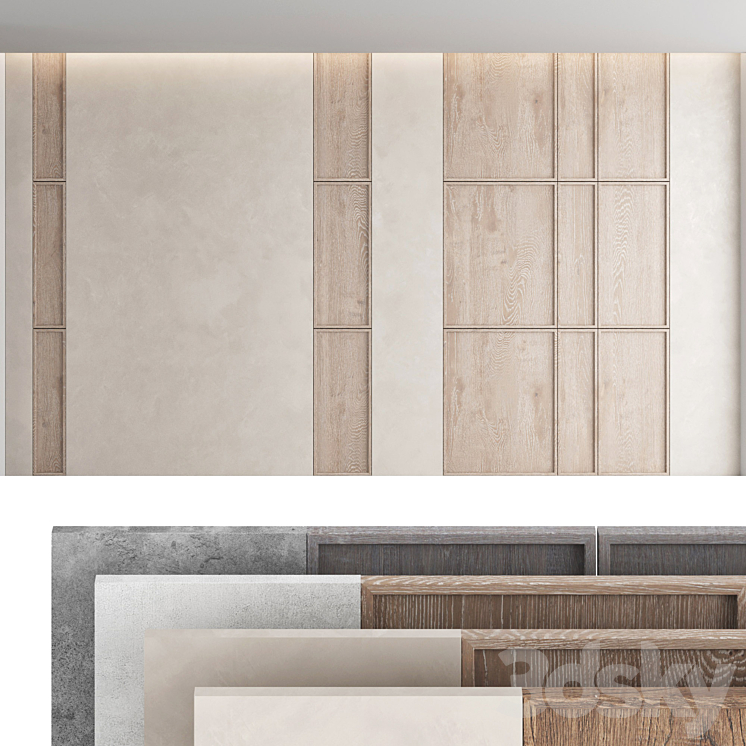 Decorative wall panel set 46 3DS Max - thumbnail 1