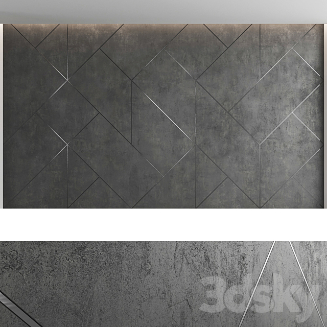 Decorative wall panel set 48 3DS Max Model - thumbnail 4