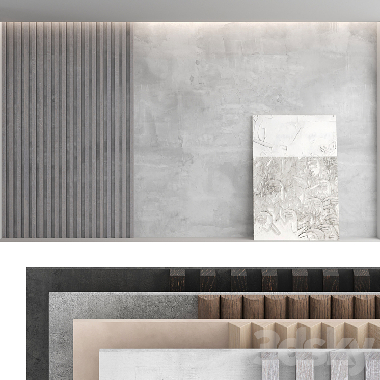 Decorative wall panel set 55 3DS Max - thumbnail 1