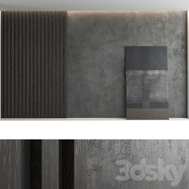 Decorative wall panel set 55 3DSMax File - thumbnail 3