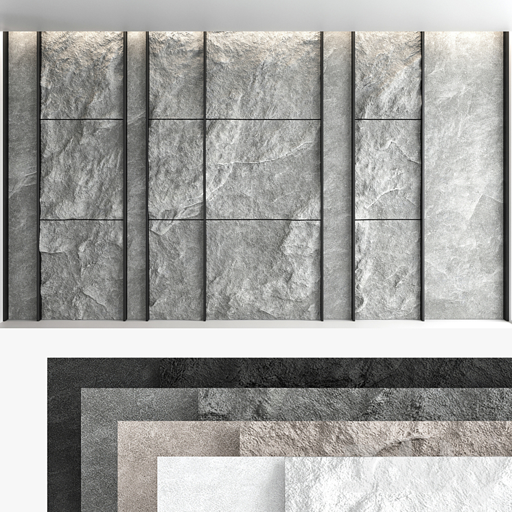 Decorative wall panel set 56 3DS Max Model - thumbnail 1