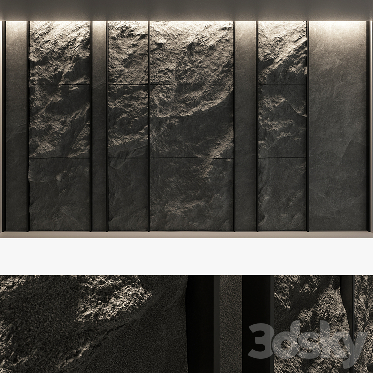 Decorative wall panel set 56 3DS Max Model - thumbnail 2