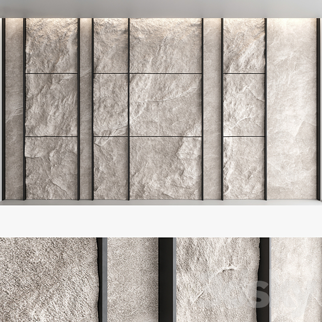 Decorative wall panel set 56 3DSMax File - thumbnail 3