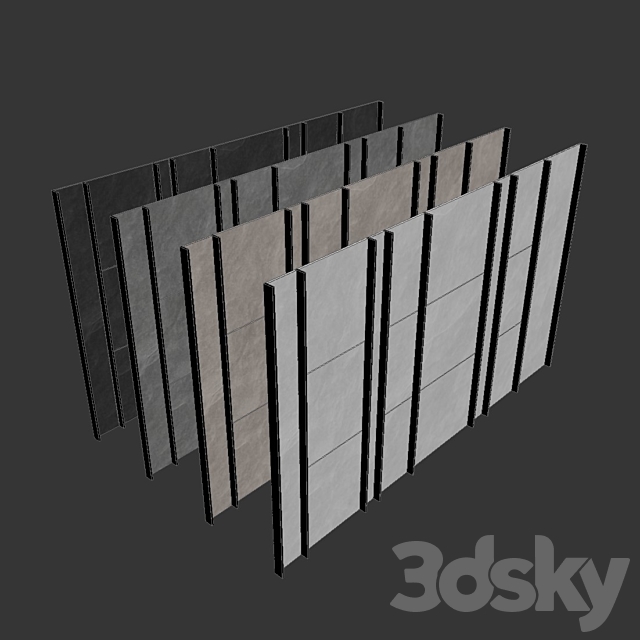 Decorative wall panel set 56 3DSMax File - thumbnail 6